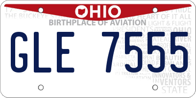 OH license plate GLE7555