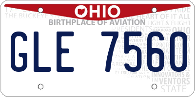 OH license plate GLE7560
