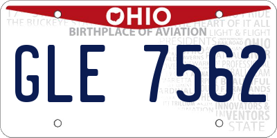 OH license plate GLE7562
