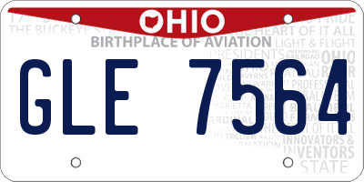 OH license plate GLE7564
