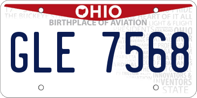 OH license plate GLE7568