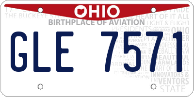 OH license plate GLE7571