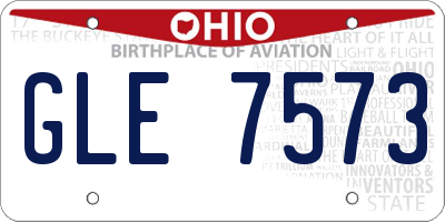 OH license plate GLE7573