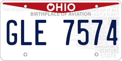 OH license plate GLE7574