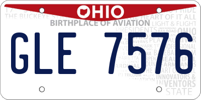 OH license plate GLE7576