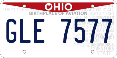OH license plate GLE7577
