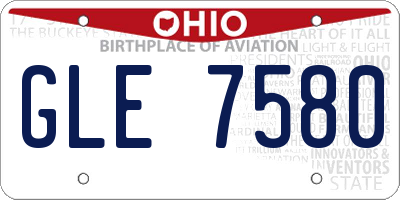 OH license plate GLE7580