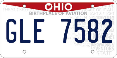 OH license plate GLE7582