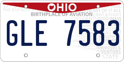 OH license plate GLE7583
