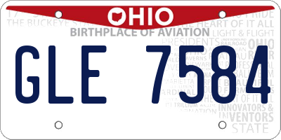 OH license plate GLE7584