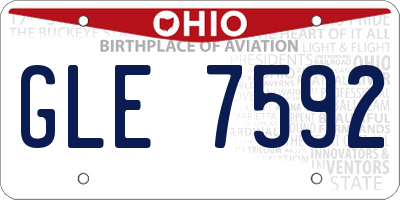 OH license plate GLE7592