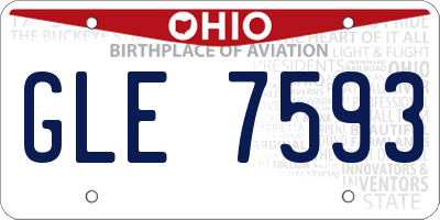 OH license plate GLE7593