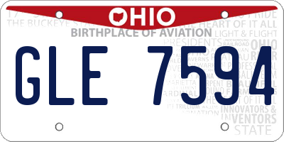 OH license plate GLE7594