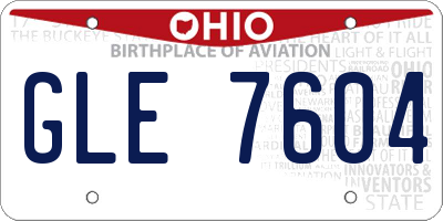 OH license plate GLE7604