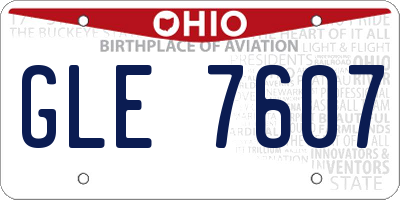 OH license plate GLE7607