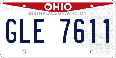 OH license plate GLE7611