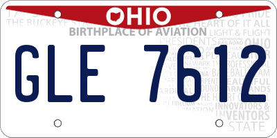 OH license plate GLE7612