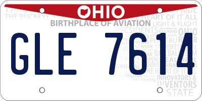 OH license plate GLE7614
