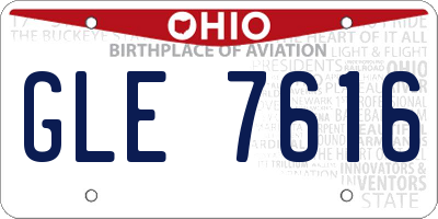 OH license plate GLE7616