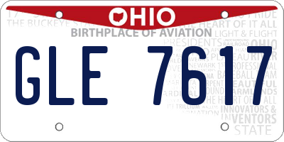 OH license plate GLE7617