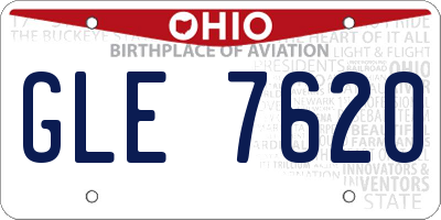 OH license plate GLE7620