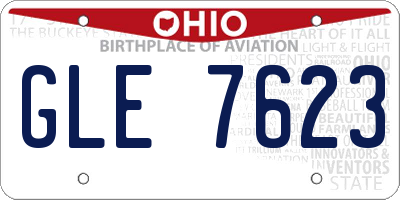 OH license plate GLE7623