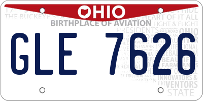 OH license plate GLE7626
