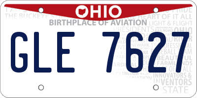 OH license plate GLE7627