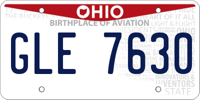 OH license plate GLE7630