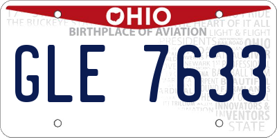OH license plate GLE7633