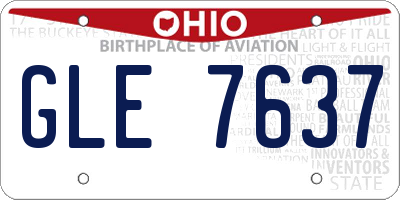 OH license plate GLE7637
