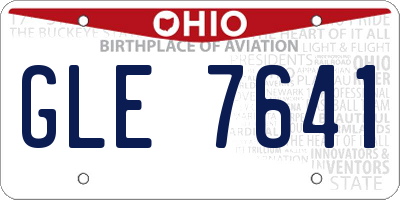 OH license plate GLE7641