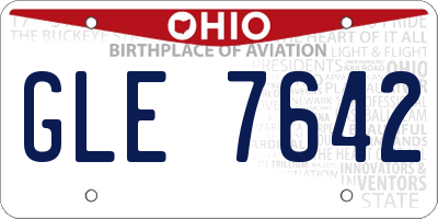 OH license plate GLE7642