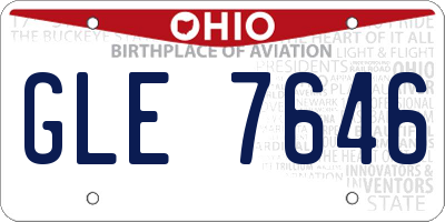OH license plate GLE7646