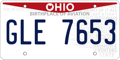OH license plate GLE7653