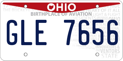 OH license plate GLE7656