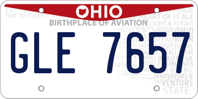 OH license plate GLE7657