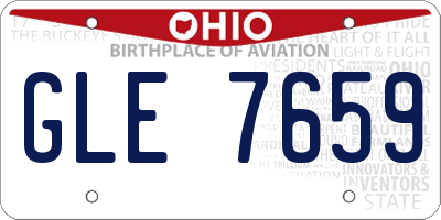 OH license plate GLE7659