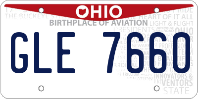OH license plate GLE7660