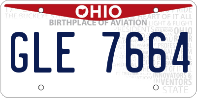 OH license plate GLE7664