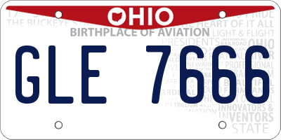 OH license plate GLE7666