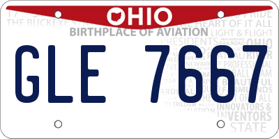 OH license plate GLE7667