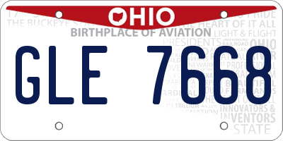 OH license plate GLE7668