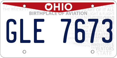 OH license plate GLE7673