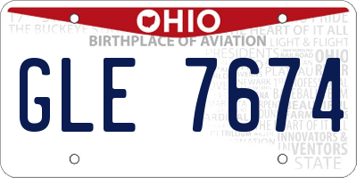 OH license plate GLE7674