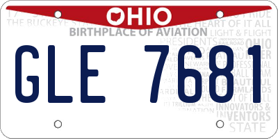 OH license plate GLE7681