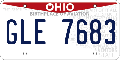 OH license plate GLE7683