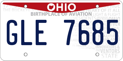 OH license plate GLE7685
