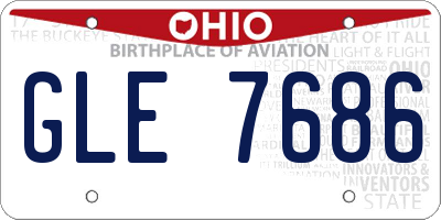 OH license plate GLE7686