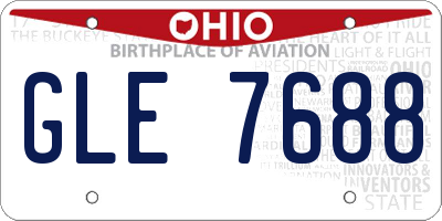OH license plate GLE7688